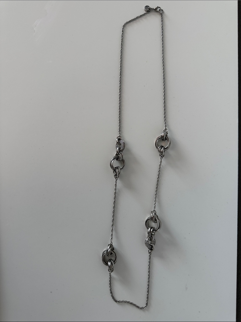 LOFT Silver Knot Station Long Necklace